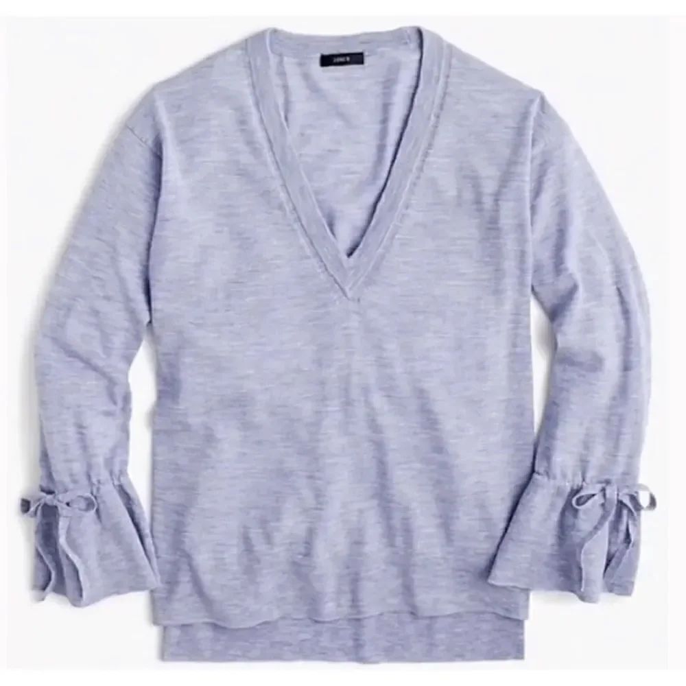 J. Crew 100% Merino Wool V-Neck Bell Sleeve Knit Sweater Size XXS